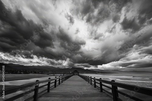 Ventura Pier. Historic Landmark Overlooking the Pacific Ocean in California