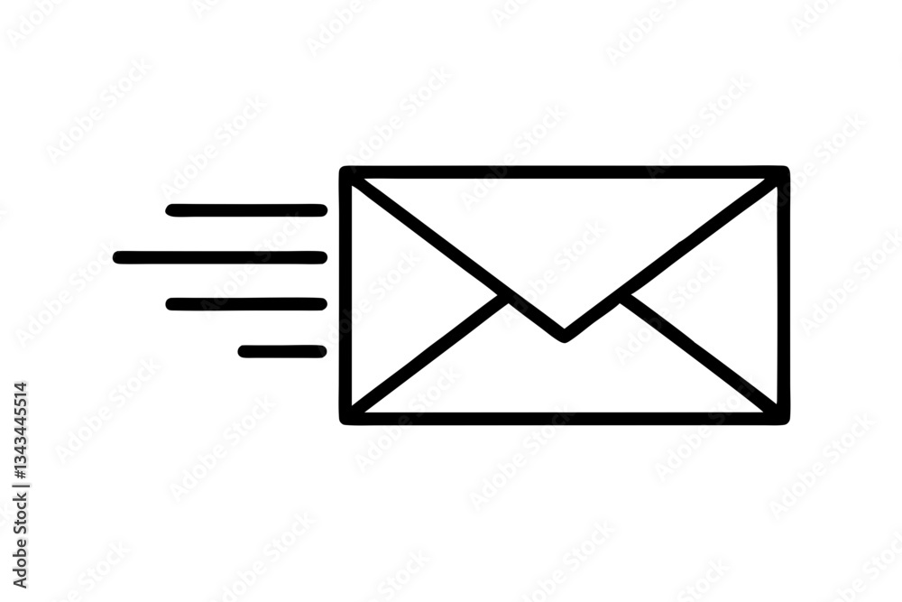 email moving line art silhouette vector illustration email moving line art silhouette vector illustration