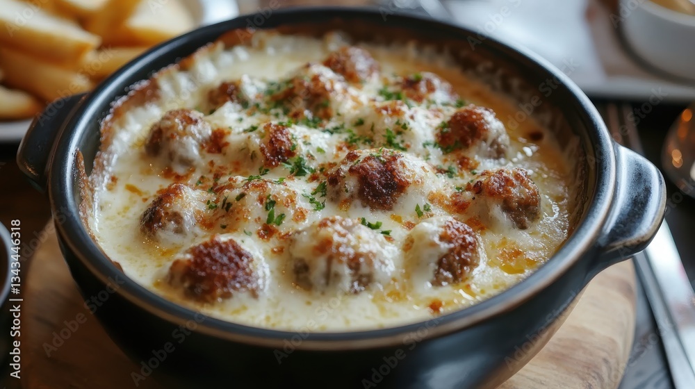 A symphony of flavors unfolds as tender meatballs, bathed in a rich, white creamy sauce, tantalize the taste buds. A symphony of flavors unfolds as tender meatballs, bathed in a rich, white creamy sauce, tantalize the taste buds.