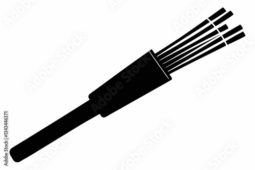 fiber optical cable line art silhouette vector illustration