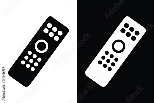 Minimalist Remote Control Icon Monochrome Vector File.