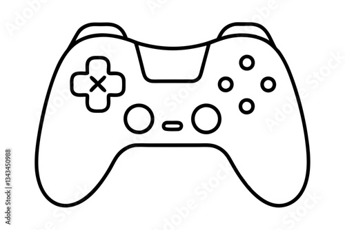 game controller line art silhouette vector illustration