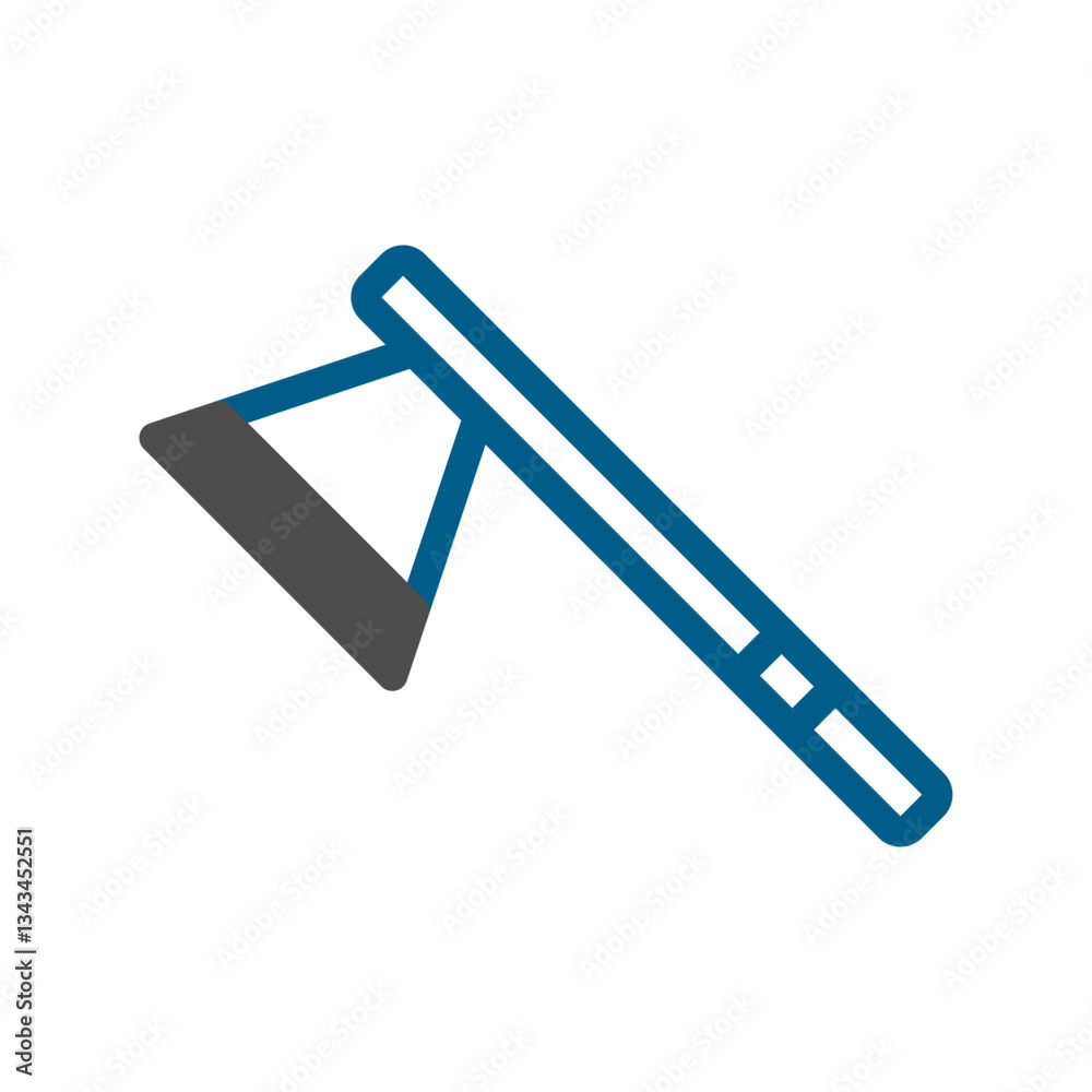 Stylized Vector Illustration of a Modern Hoe Tool Stylized Vector Illustration of a Modern Hoe Tool