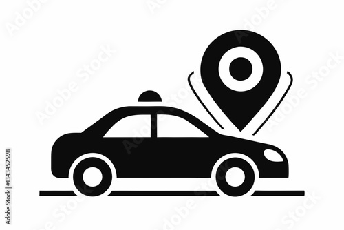 gps car tracker icon line art silhouette vector illustration