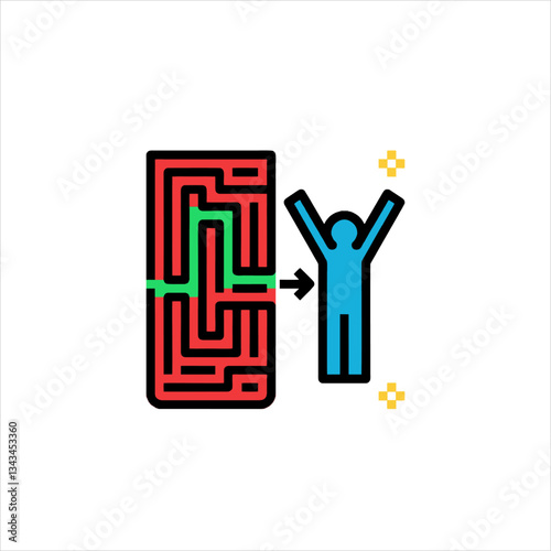 vector illustration of a man holding a sign