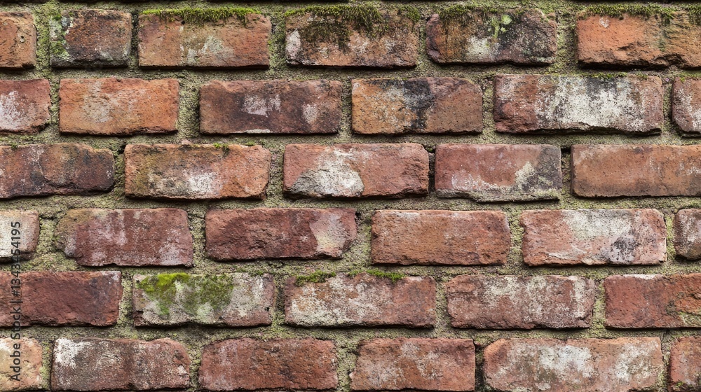 An old weathered brick wall shows interesting colors and textures An old weathered brick wall shows interesting colors and textures
