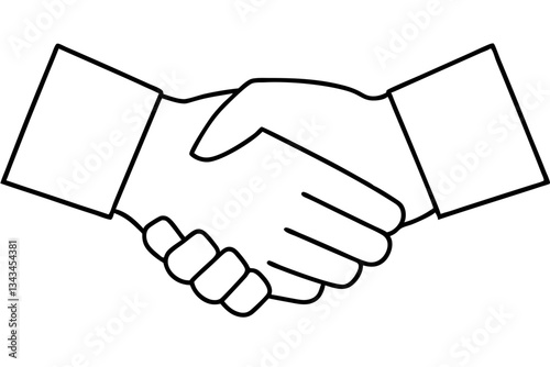 handshake line art silhouette vector illustration