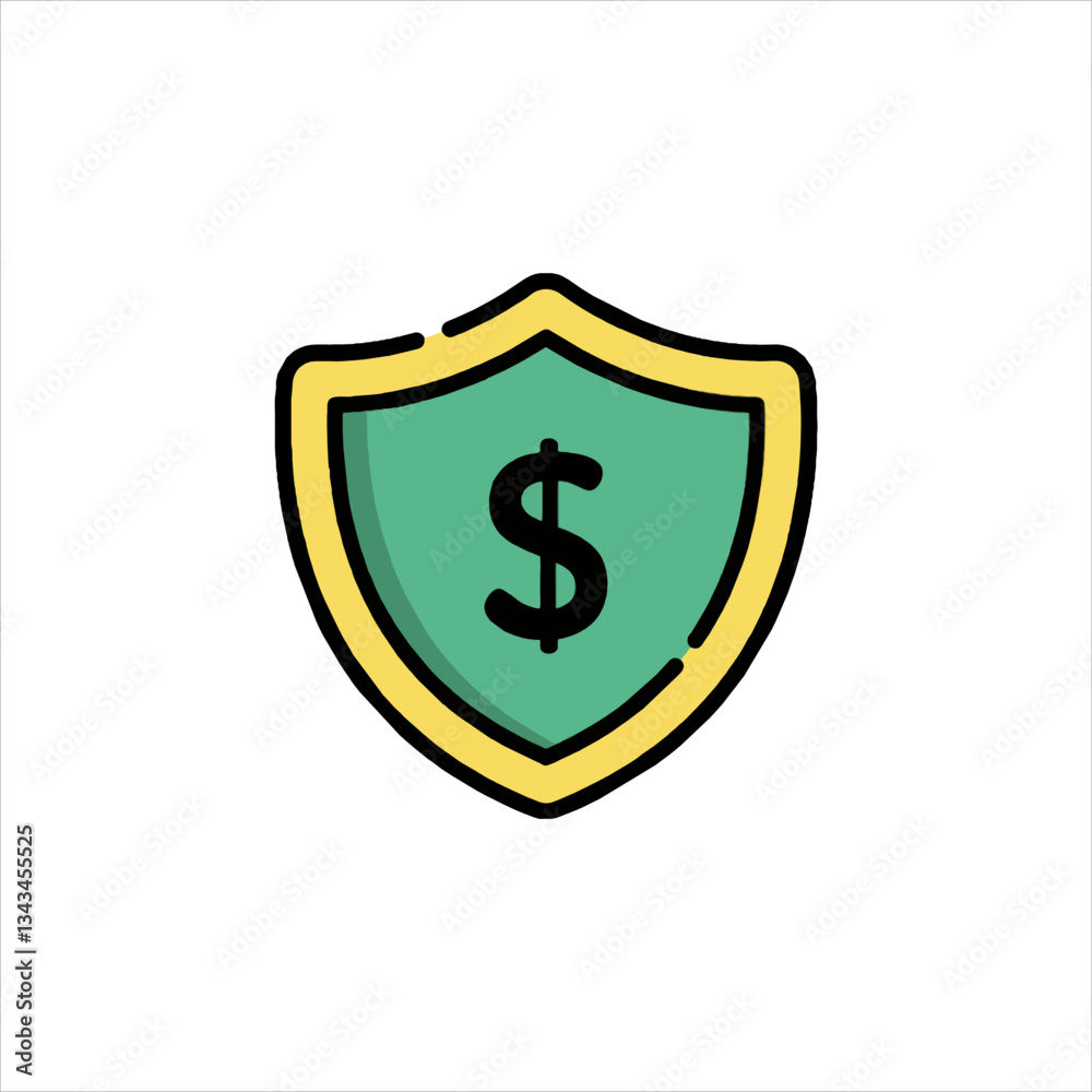 shield with dollar symbol shield with dollar symbol