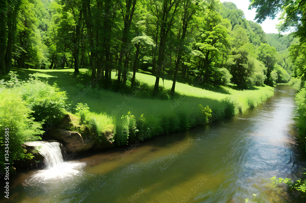 Obraz premium 河川の風景