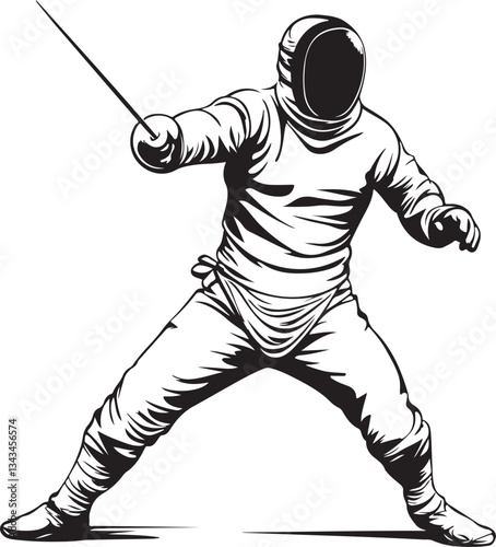 fencer player vector