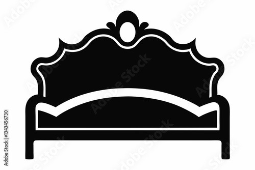 headboard icon line art silhouette vector illustration