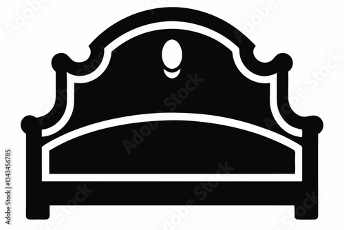 headboard icon line art silhouette vector illustration