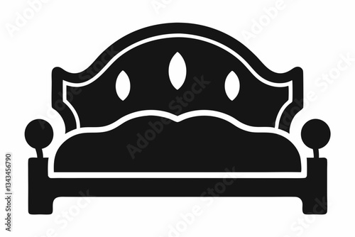 headboard icon line art silhouette vector illustration