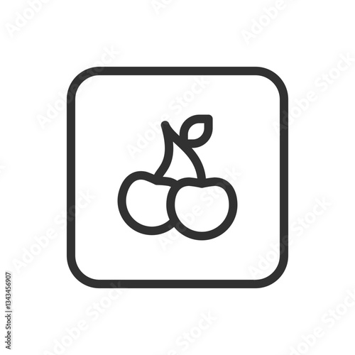 Cherry Icon - Modern Simple Flat Vector for Web and Mobile