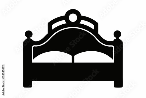 headboard icon line art silhouette vector illustration