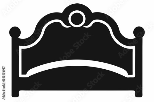 headboard icon line art silhouette vector illustration