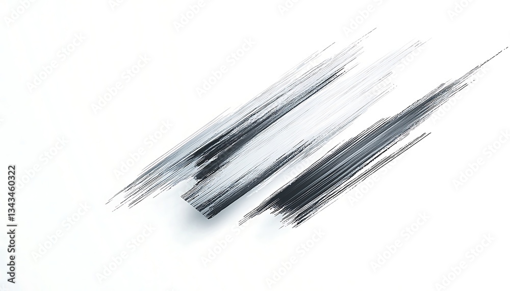 Abstract Gray Strokes White Background.