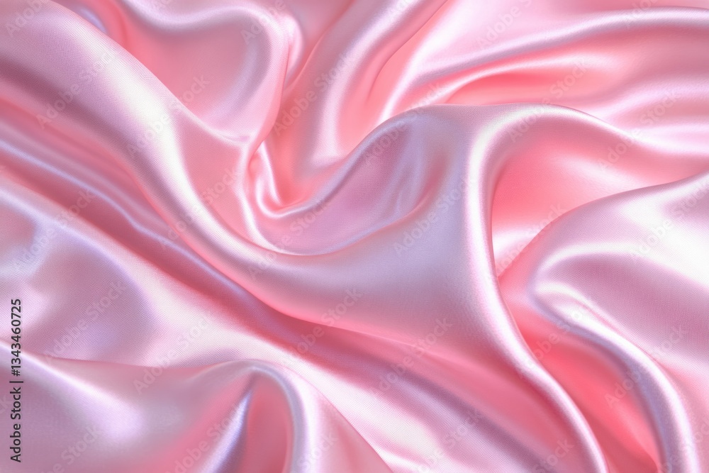 Fototapeta premium Soft pink satin fabric with gentle waves. AI generated