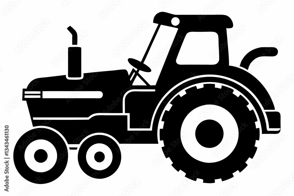 Obraz premium lawn tractor line art silhouette vector illustration