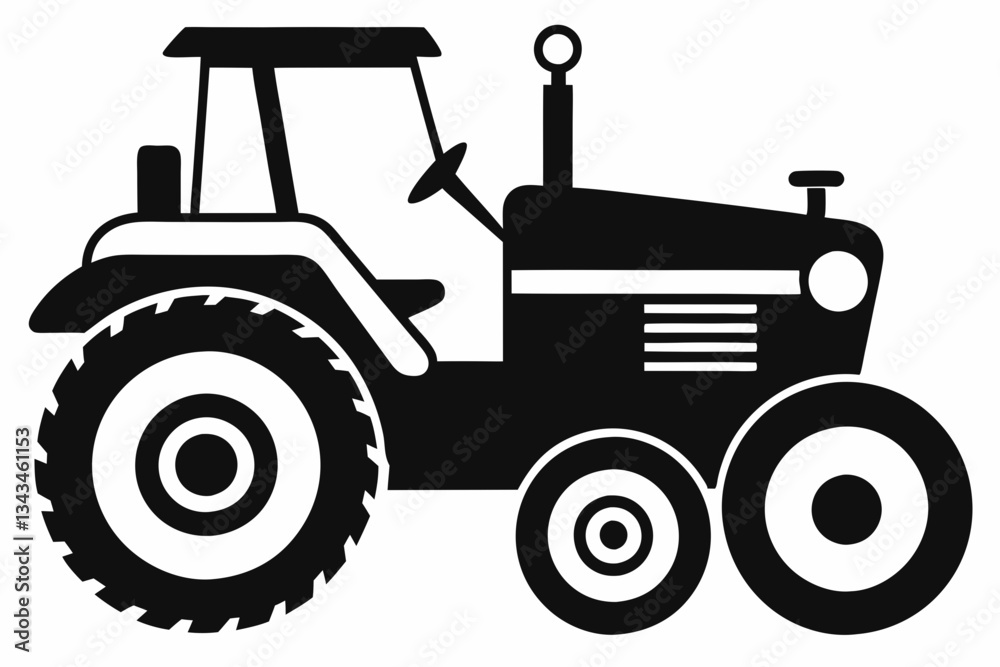 Obraz premium lawn tractor line art silhouette vector illustration