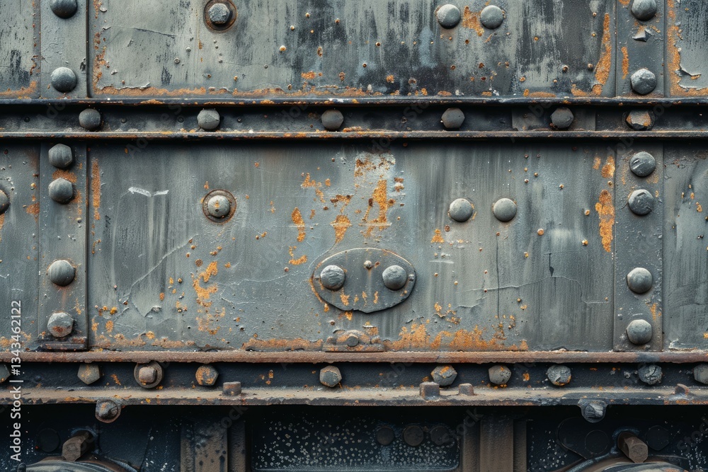 Photo of Side view of rust metal wall of railway wagon side part. Texture for background usage Photo of Side view of rust metal wall of railway wagon side part. Texture for background usage