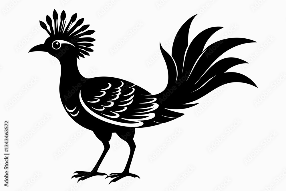 Fototapeta premium lyrebird line art silhouette vector illustration