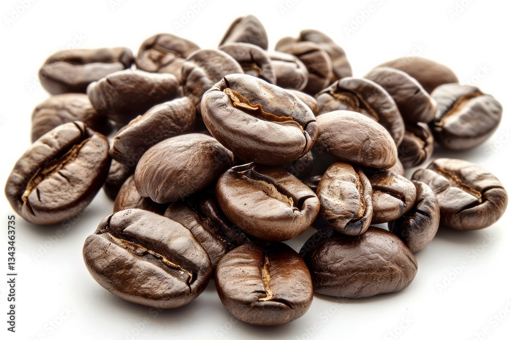 Naklejka premium Coffee beans on white background. AI generated