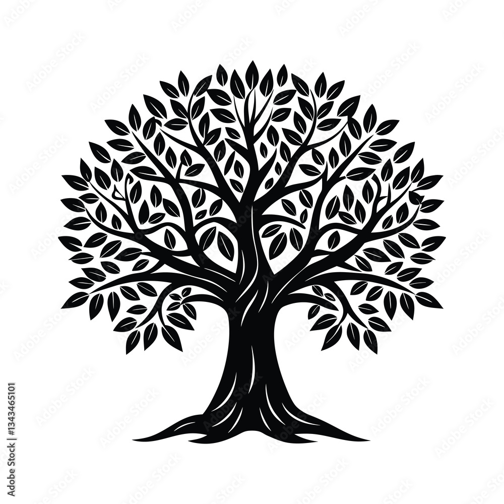 Obraz premium vector tree silhouette on white background