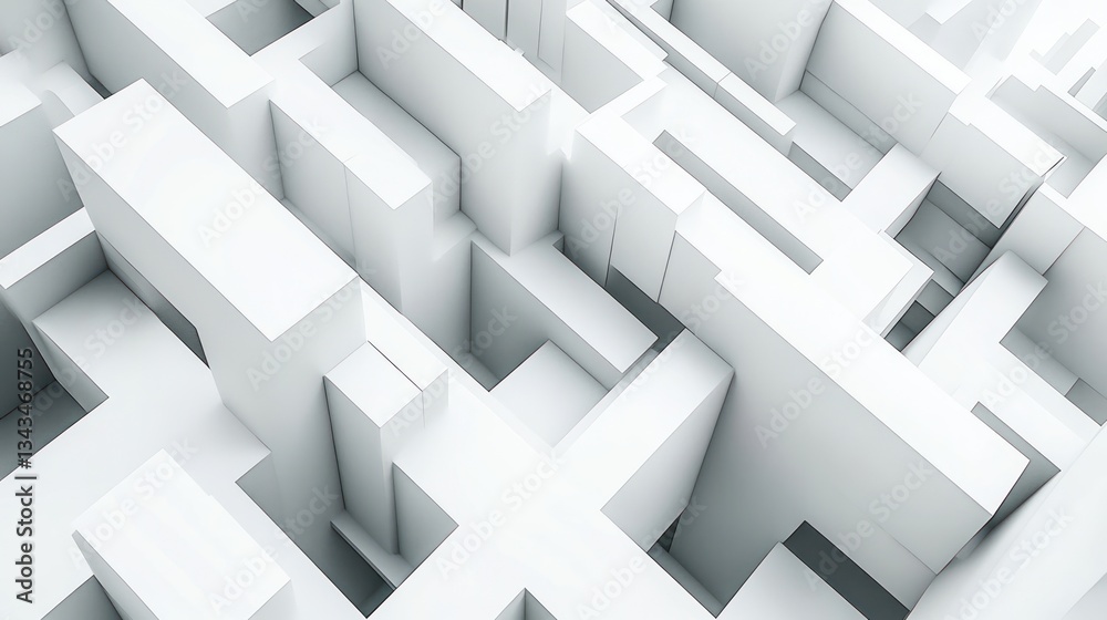 Abstract 3D white geometric shapes Abstract 3D white geometric shapes