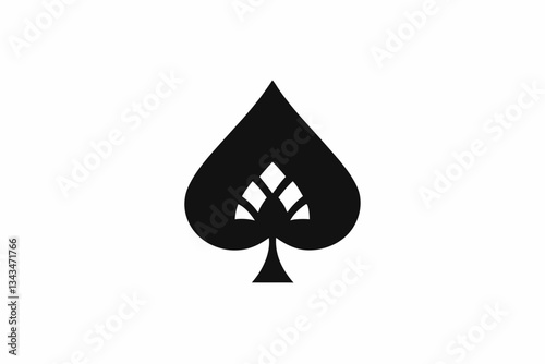spades card icon line art silhouette vector illustration