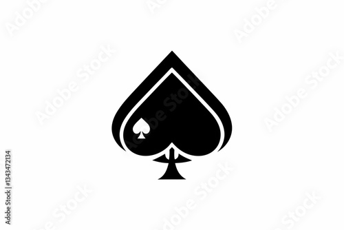 spades card icon line art silhouette vector illustration