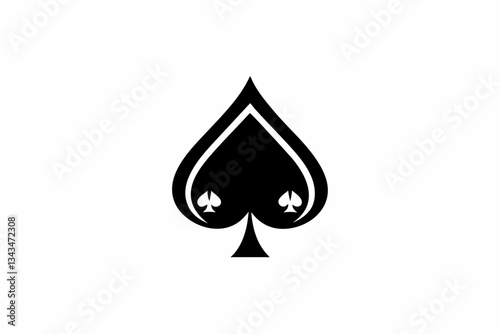 spades card icon line art silhouette vector illustration