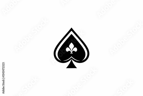 spades card icon line art silhouette vector illustration