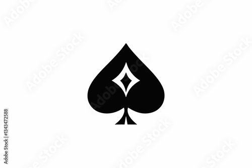 spades card icon line art silhouette vector illustration