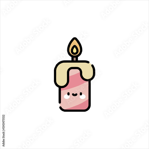 vector illustration of a burning candle