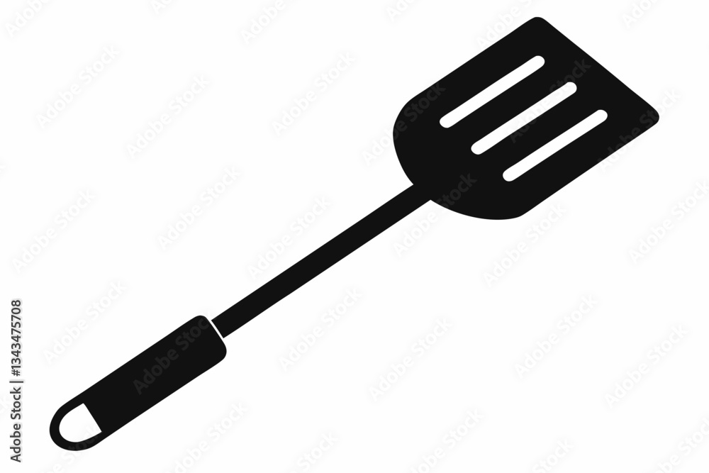 stove spatula line art silhouette vector illustration stove spatula line art silhouette vector illustration