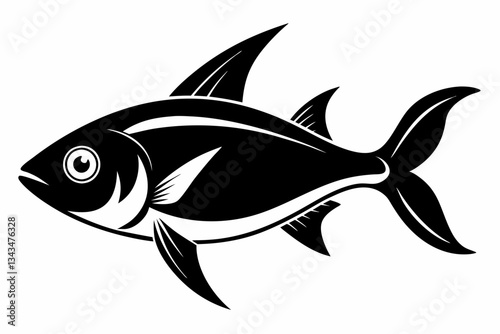 tetra fish line art silhouette vector illustration
