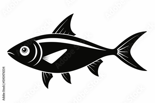 tetra fish line art silhouette vector illustration