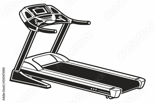 treadmill icon line art silhouette vector illustration