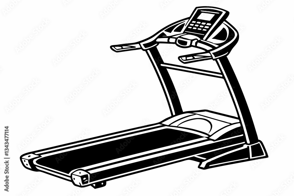 Obraz premium treadmill icon line art silhouette vector illustration