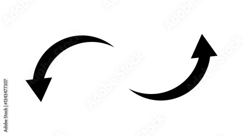 Up and down arrows on white