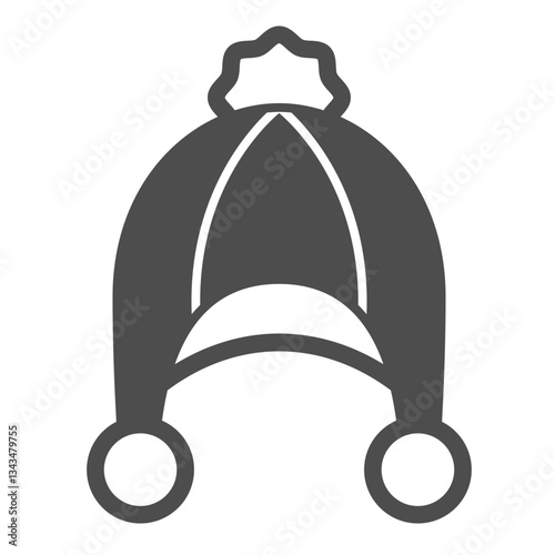 Children knitted hat solid icon, winter headwear concept. Vector graphics. Warm wool hat sign on white background, glyph style icon for mobile or web design.