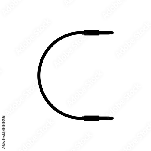 Audio cable with long round cord and two connectors.