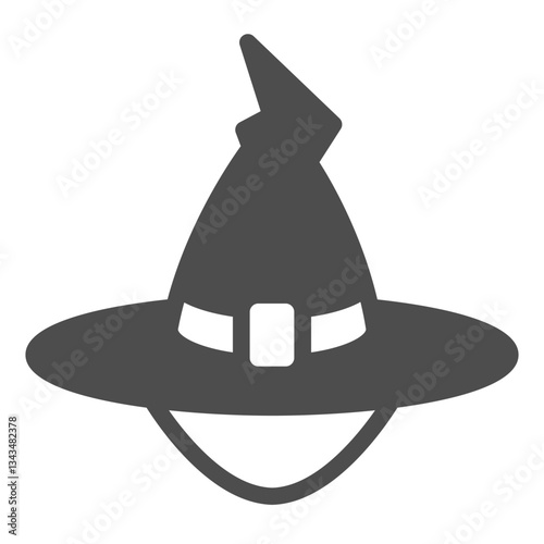Magician hat solid icon, magic fairy tale concept. Vector graphics. Wizard head hat sign on white background, glyph style icon for mobile or web design.