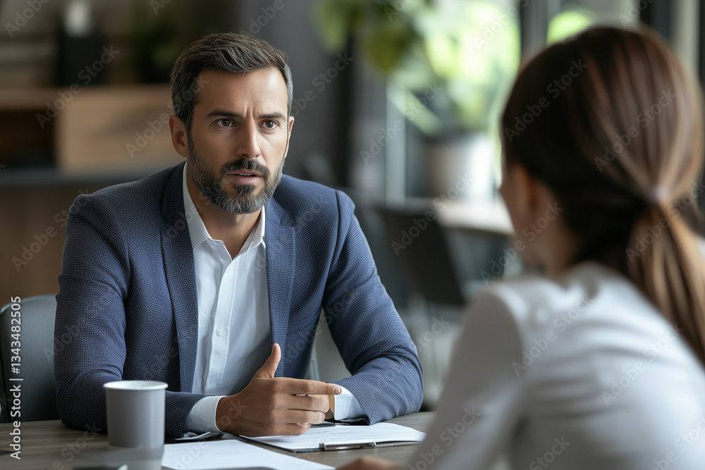 Professional Business Discussion in Office