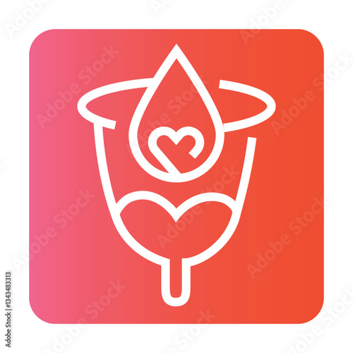 Menstrual cup line color icon. Vector isolated button.