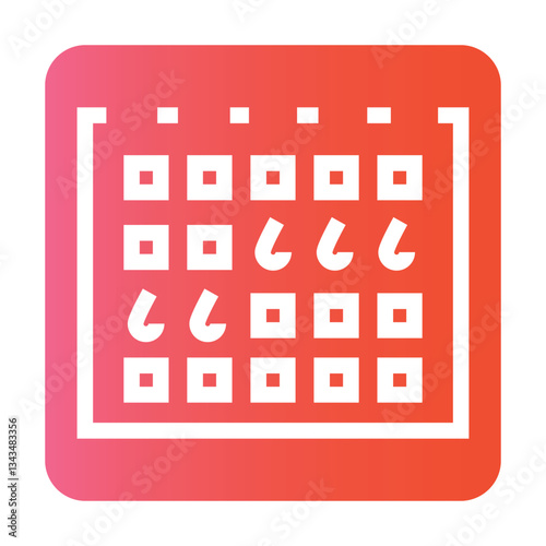 Menstrual calendar line black icon. Vector isolated button.