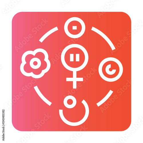 Menstrual cycle line color icon. Vector isolated button.