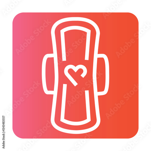 Menstrual eco pad line black icon. Vector isolated button.