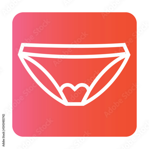 Panties with menstruation blood stain line color icon. Vector isolated button.